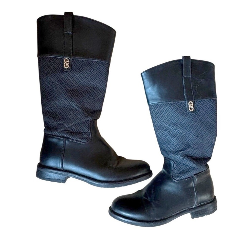 Cole Haan Boots Black Brennan Riding Big Kids Sz 1 Horse Girl Country School
